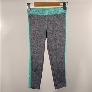 Girls 6 athletic sport workout leggings glitter